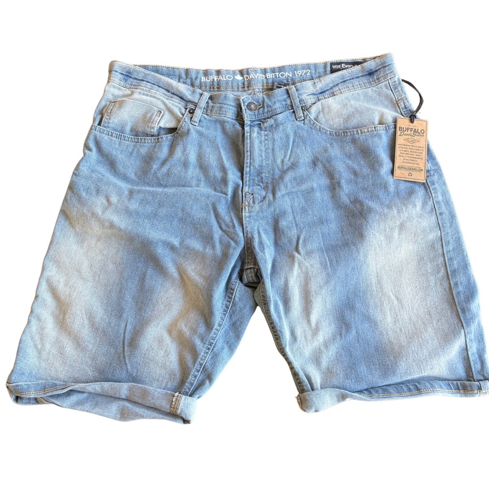 Buffalo David Bitton Evan-X Light Wash Denim Shorts W38